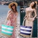 thumbnail image 2 of Bolsa de playa YOOLIFE con monograma de lona de viaje impermeable para mujer, 2 of 7