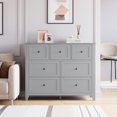 thumbnail image 4 of EDTara Commode Moderne en Bois à 7 Tiroirs avec Poignées Rondes en Nickel, Tiroirs Profonds pour Rangement dans la Chambre, le Salon, l'Entrée, 4 of 8