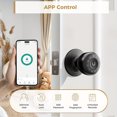thumbnail image 3 of Fingerprint Door Lock with App Control and Keys, Smart Door Knob for Bedroom, Black, 3 of 7