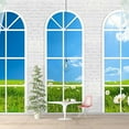 thumbnail image 3 of Idea4wall 4pcs Vies from French Window Peel and Stick Wallpaper Removable Wall Murals Large Wall Stickers for Home Decoration, 66"x24", 3 of 5