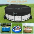 thumbnail image 2 of Premium Round Pool Cover - Heavy Duty Swimming Pool Cover for Above Ground Pools - 18ft Round Solar Pool Cover with Sandbag Anchors & Safety Straps,Winter Pool Cover, 2 of 6