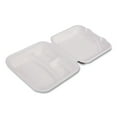 thumbnail image 4 of Eco-Products EP-HC93NFA Vanguard 9 in. x 9 in. x 3 in. 3-Compartment Renewable and Compostable Sugarcane Clamshells - White (200/Carton), 4 of 8