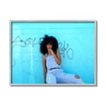 thumbnail image 2 of Stupell Industries Glam Female Fashion Pose Graffiti Blue Bricks Design by Unsplash, 2 of 5