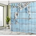 thumbnail image 3 of Rustic Shower Curtain, A Branch with Blooming Spring Flowers on Wooden Fragility Symbol of Spring, Fabric Bathroom Set with Hooks, 69W X 75L Inches Long, White Pale Blue, by Ambesonne, 3 of 4