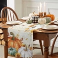 thumbnail image 3 of Table Runner Dresser Scarves 36 Inch Long,Thanksgiving Pumpkin Fall Eucalyptus Leaf Linen Dining Table Runners Sunflower Retro Letter Tabletop Scarf for Wedding Holiday Party Kitchen, 3 of 9