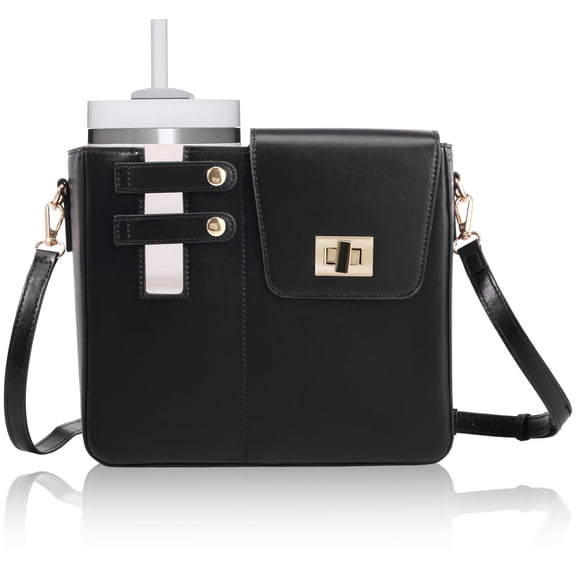 Purse Bottle Holder Bag with Strap, Crossbody Water Bottle Storage Bag with Phone Pocket, Shoulder Tumbler Carrier