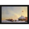 thumbnail image 2 of Ivan Konstantinovich Aivasowsky 24x16 Black Modern Wood Framed Wall Art Titled - Ukranian Oxcart Drivers In Winter, 2 of 6