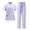 CU21-Light Purple, variant on VV AVEORS Scrubs For Women Set-Zipper Collar Top & Drawstring Straight Pants Scrubs Set Medical Nursing Uniforms Royal Blue S