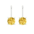thumbnail image 3 of Clara Pucci 1.5Ct Yellow Round Cut VVS1 Lever Back Drop Dangle 14k Solid hypoallergenic Gold Designer Earrings For April, 3 of 7