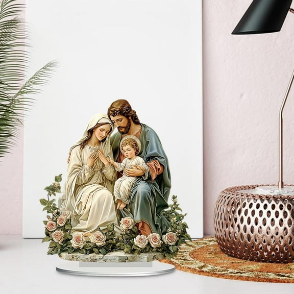 LOVIVER 2D Holy Family Decoration Christmas Ornament for Cabinet Bedroom Dining Room