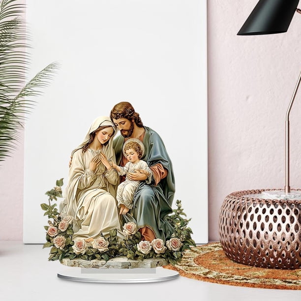 Decoración de 2D, adorno de Navidad, regalo de cumpleaños, obra de arte acrílica, decoración religiosa del hogar para estudio de