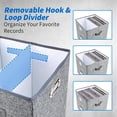 thumbnail image 3 of ZEDKEHO Caja de almacenamiento de discos de vinilo, juego de 2 – Almacenamiento de álbumes con capacidad para más de 100 discos individuales, caja organizadora decorativa de almacenamiento LP con tapa, 3 of 5