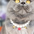 thumbnail image 4 of Collar de perlas para perros, joyería para cachorros, collar de boda de gato con diamantes de imitación brillantes para mascotas MFZFUKR CPB-US-YY154-1, 4 of 5