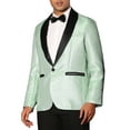 thumbnail image 4 of INSPIRE CHIC Men's Blazers Metallic Shawl Lapel Collar One Button Party Style Shiny Blazers S Green, 4 of 4