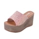thumbnail image 2 of Sandalias Mujer Tacón inclinado Punta abierta Lentejuelas Zapatillas Cómodas Zapatos de playa Chanclas Wmkox8yii  hj789, 2 of 8