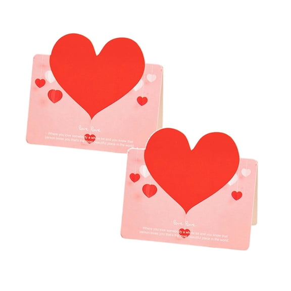2Pcs Valentine'S Day Paper Engraved Greeting Card Birthday Surprise Greeting Card Retro Holiday Message Wishes Card Greeting Card Valentines Day Decorations