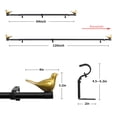 thumbnail image 2 of MERIVILLE 3/4" Diameter Farmhouse Single Window Treatment Curtain Rod, Gold Bird Finials, 84"-120", Black Rod, 2 of 5