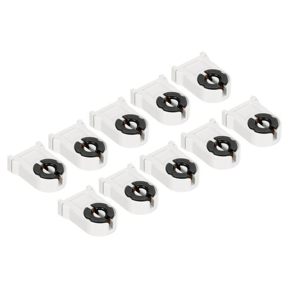 Uxcell T8 Lamp Holder G13 Base Non Shunted Lamp Socket LED Fluorescent Tube White Black 10 Pack