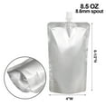 thumbnail image 2 of Muka 50 Pcs Silver Foil Spout Bag, Reclosable Spout Pouch with Funnel, Heavy Duty Stand-up Pouches (8.5 OZ,250 ML), 2 of 7