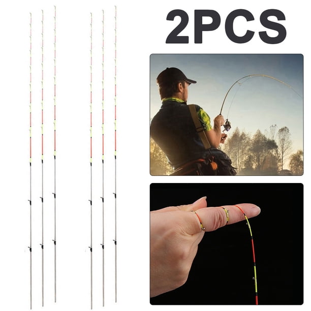 Caña para Balsa Pesca Nocturna 2 Puentes Con Punta Ligeramente Aleación Titanio Y Caña Cola Suave Con Sección 55 Cm (no Brillante Primer Diámetro Titanio 0 5 Mm)