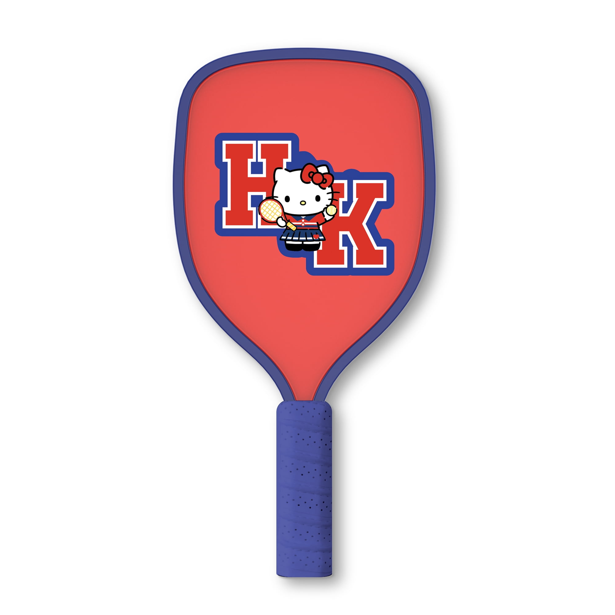 Hello Kitty Pickleball Paddle Set, 2 Wooden Paddles with Comfort Grip Handles and 2 Pickleball Balls, Cute Pink & Blue Character Design for Recreational Play