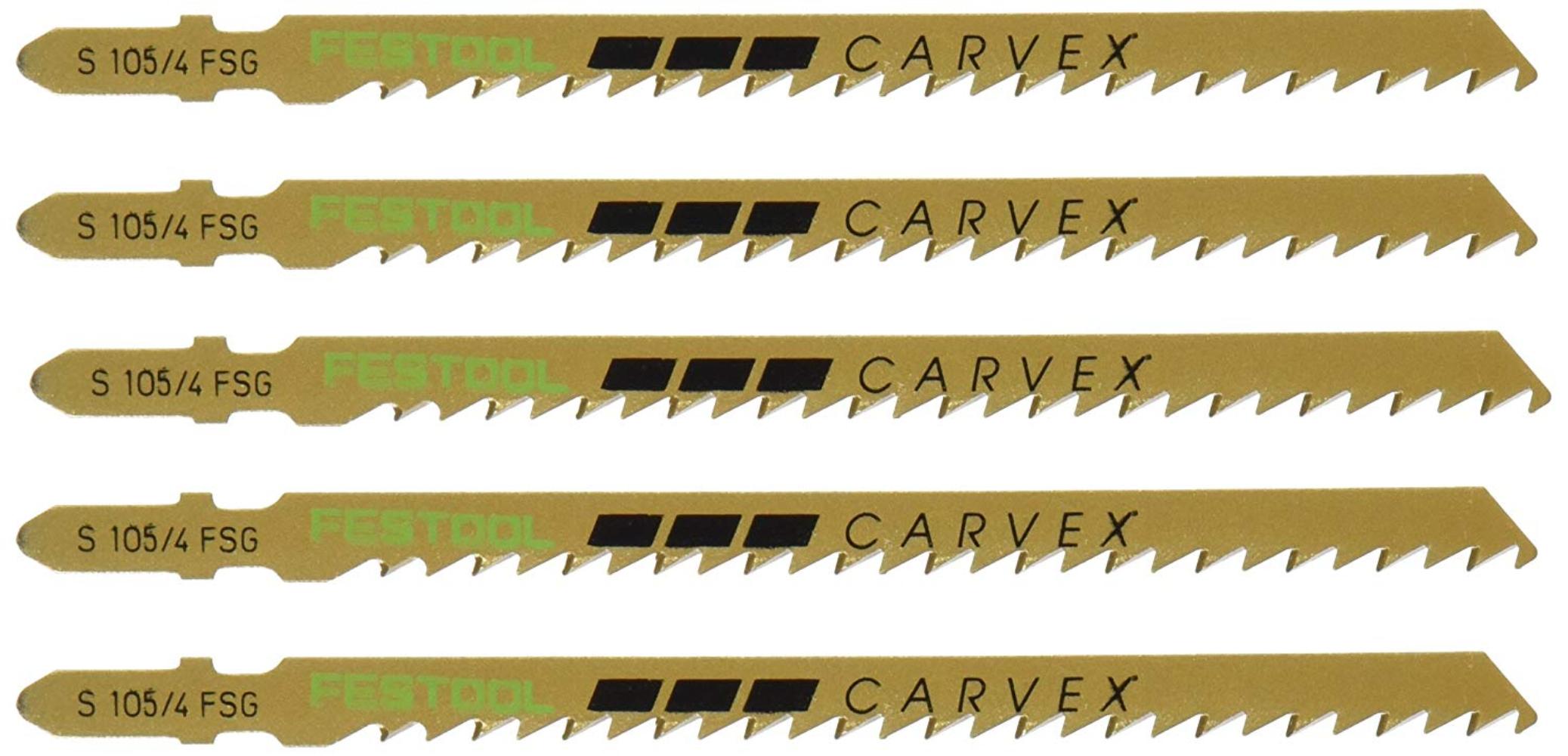 499477 S 105/4 FSG Jigsaw Blades, 5Pack, Ideal for softwood, hardwood