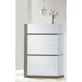 thumbnail image 5 of Milan Valencia Modern Gloss White & Grey 5-Piece Queen-Size Bedroom Set, 5 of 11