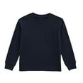 thumbnail image 4 of Ulanda Girls Long Sleeve Shirts Kids Crewneck Soft Tunic Tops Basic Casual T-Shirts 5-14 Years with Pocket (Navy, 6-7 Years), 4 of 4