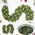 thumbnail image 4 of LED Norfolk Pine Christmas Garland, Real Touch Artificial Greenery Garland Waterproof for Indoor Outdoor, Fireplace, Stairs, Banister Wall Holiday Decoration, 4 of 6