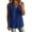Dark Blue, variant on Linen Cotton Blouses For Women Summer V Neck Sleeveless Decorative Trim Casual Relaxed Boutique Workday Street Style Vacation Weekend Look Friendly