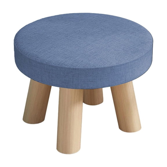 VORJELT Modern Round Non-Slip Wooden Foot Stool Small Table Multi-Purpose with Soft Padded Seat for Living Room Entryway Garden Multicolor