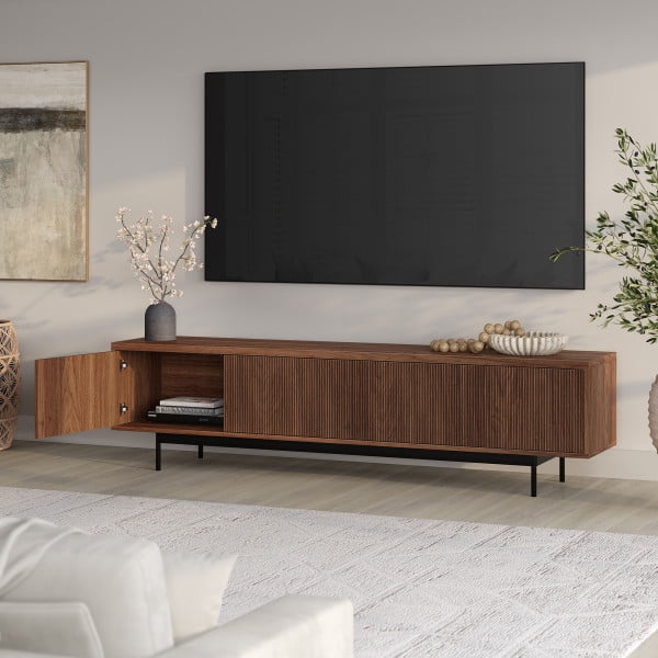 Whitman Rectangular TV Stand for TV's up to 85" in Satin Walnut