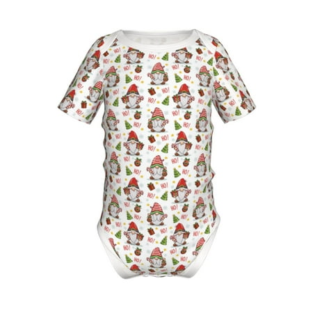 

Junzan Merry Christmas Santa Print Short-Sleeve Baby Climbing Clothes Bodysuits for Infant One-Piece for Baby Boys & Girls Baby Clothes Baby Romper with Snap Closure-9M