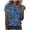 Blue, variant on Womens Summer Tops Short Sleeve Shirts Solid Stripe Leopard Camo Color Block Casual Round Neck T Shirt Clothes