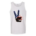 thumbnail image 2 of Wild Bobby, American Flag Peace Sign Hand Pop Culture Mens Graphic Tank Top, White, Large, 2 of 3