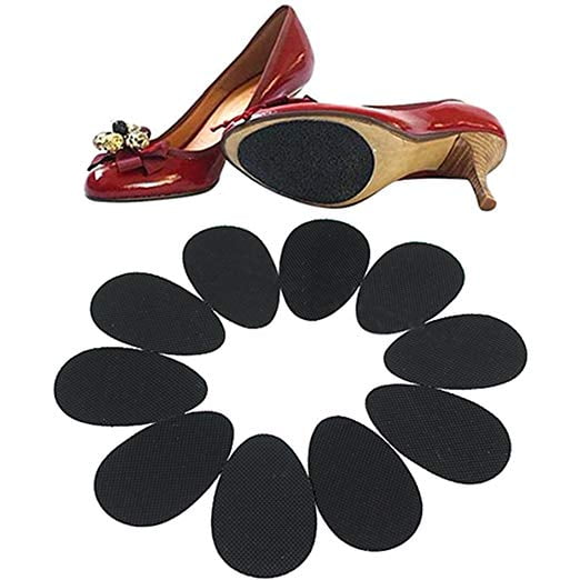 Black Pair Wear-resistant Anti-slip Soles Heels Pads  Shoe Repair Replacement 
