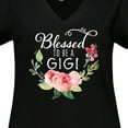 thumbnail image 4 of Inktastic Blessed to Be a Gigi with Pink Flowers Women's Plus Size V-Neck T-Shirt, 4 of 5