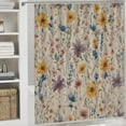 thumbnail image 4 of Shower Curtain Set 4 Piece include Shower Curtain and Rugs and Non Slip U Shaped Toilet Rugs Luxury Bathroom Decor Wildflower Floral, 4 of 5