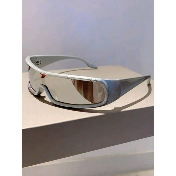 1 Pair Unisex Y2K Futuristic Cyberpunk Style Fashion Rimless Glasses