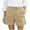 Khaki, variant on Clearance!,Xunlbb Women Solid Summer Casual Pleated High Waistband Pocket Shorts ,Khaki XL