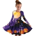 thumbnail image 1 of Robes Décontractées pour Filles Manches Longues Col Rond 4-14 Ans Robe Princesse Imprimée Halloween Manches Longues Col Rond Multicolore 170, 1 of 4