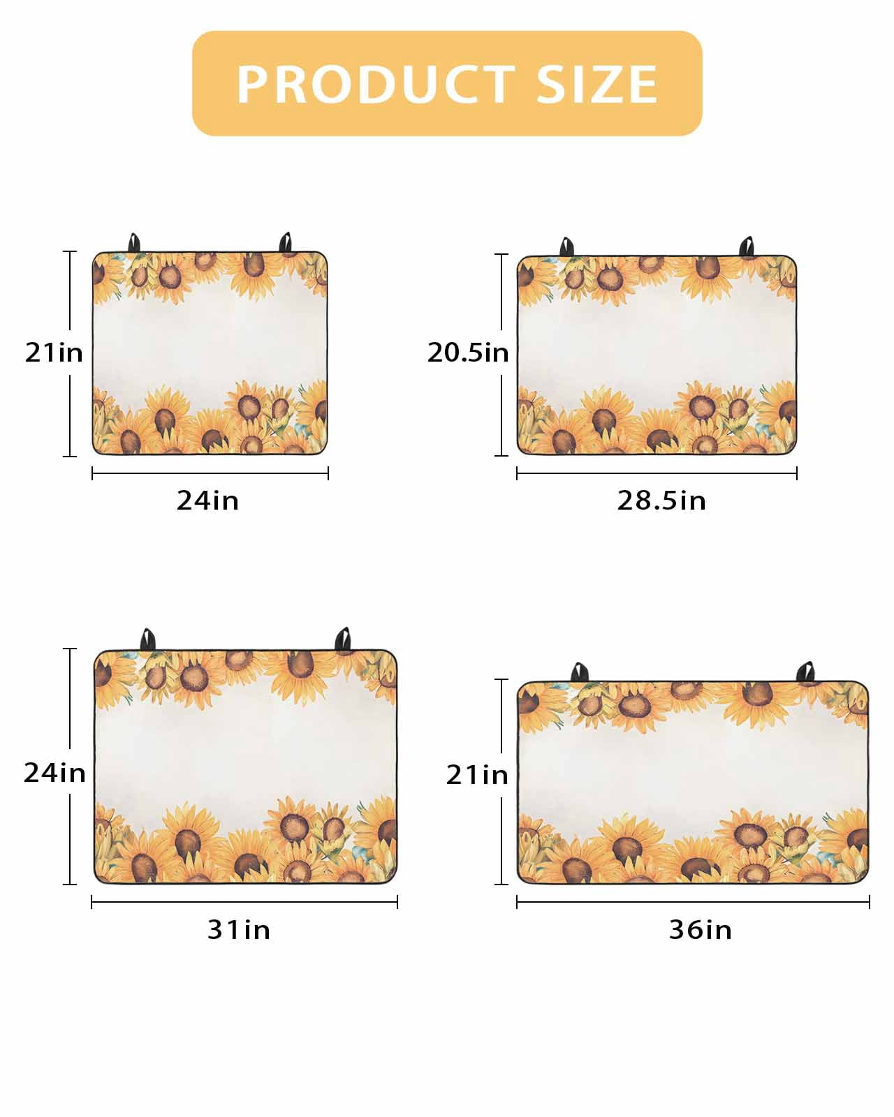 nqOlkjepod Large Induction Cooktop Protector Mat 24"x21", Spring Yellow Sunflower Stove Top Covers for Electric Stove, Retro Botanical Pastoral Country Stove Burner Cover Mats, Glass Top Stove Cover