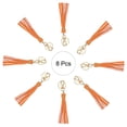 thumbnail image 3 of 8pcs Borlas de Cuero PU, 6" Borla de Llavero con Anillos para Hacer Joyería (Naranja), 3 of 6