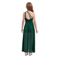 thumbnail image 3 of Aiihoo Robe à Sequins Perlée pour Filles une Épaule Froncée en Chiffon Robe de Mariage Demoiselle d'Honneur Fleur Verte 6, 3 of 7