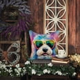 thumbnail image 3 of Old English Sheepdog Hippie Dawg Fabric Decorative Pillow 18 in x 18 in, 3 of 5