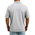 thumbnail image 4 of Dwelliawo Mens Mesh Breathable T Shirt Performance Moisture Wicking Training Polo Shirts for Men UPF 50 Golf Shirts Quick Dry Casual Collared Shirt Gray L, 4 of 5