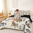thumbnail image 3 of Manfei Rustic Fishing Twin Bedding, Vintage Farm Life Bedding Comforter Set, Beige, Black Reversible, 7 Pieces, 3 of 6
