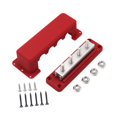 thumbnail image 2 of Bloque de distribución de energía, barra colectora, 3/8", 4 pernos, fácil de conectar con cubierta, bloque de terminales para camión, automóvil, barra Rojo, 2 of 8