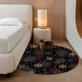 thumbnail image 2 of Round Rug 3.3Ft Washable Non-Slip, Black Snowflake Christmas Circle Area Rugs for Living Room Bedroom, Red Yellow White Snowflake Indoor Floor Mats Carpet Runner for Home Decor Aesthetic, 2 of 8