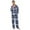 Blue-white plaid, variant on Vulcanodon Mens Flannel Plaid Pajama Set,Long Pajamas Warm Lightweight Pjs Set with Pockets(Blue-white plaid, Medium)